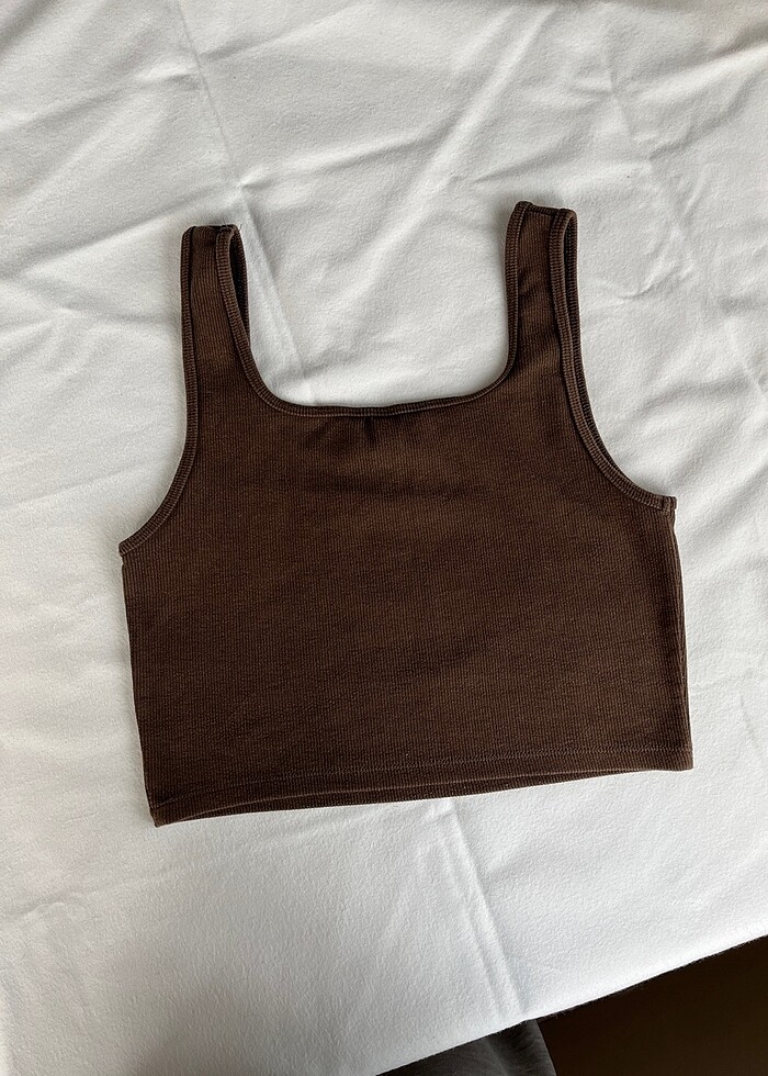 H&M kahverengi kolsuz üst - Görsel 2