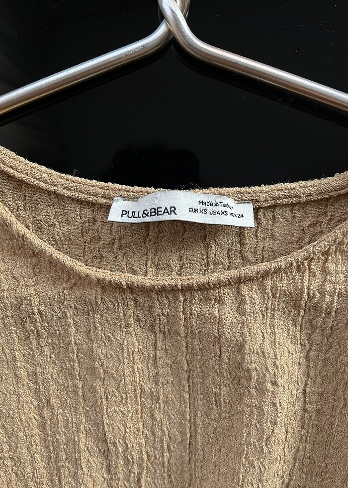 pull&bear camel renk fırfırlı bluz - Görsel 3