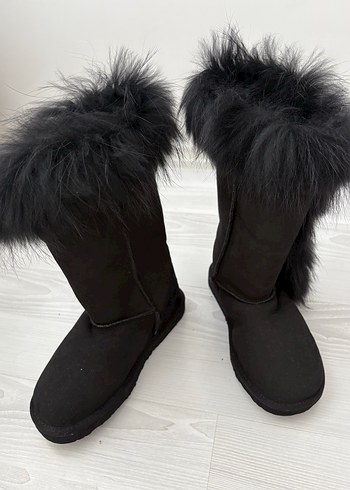 37 Beden Siyah ugg orijinal Kürklü İnce Topuklu Kadın Bot