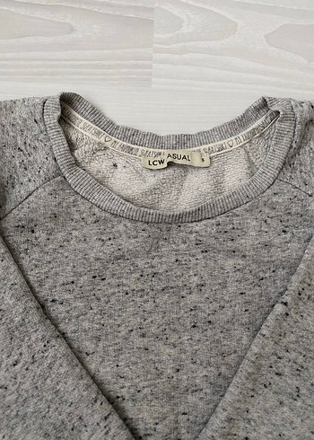 s Beden Gri Uzun Kollu Kadın Keten Sweatshirt
