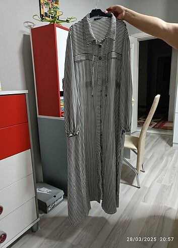 Uzun yazlık düğmeli elbise
