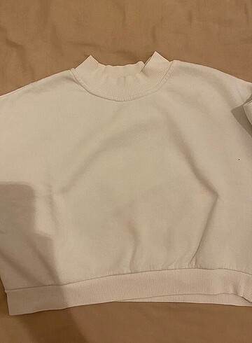 crop beyaz sweatshirt