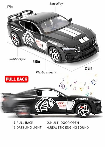 LJX 1/32 ölçek Mustang Cobra GT 500 /Diecast Yurtdışından - Görsel 18