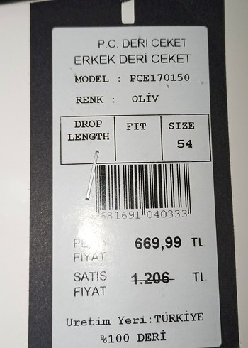 Pierre Cardin/Kahverengi Deri mont - Görsel 9