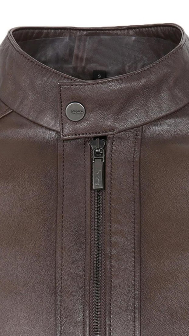 Pierre Cardin/Kahverengi Deri mont - Görsel 5