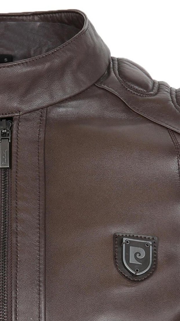 Pierre Cardin/Kahverengi Deri mont - Görsel 4