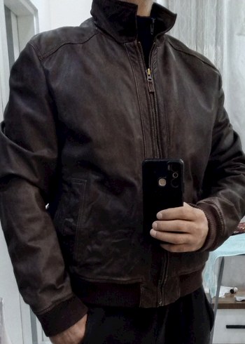 Pierre Cardin XL beden Kahverengi erkek deri mont - Görsel 4