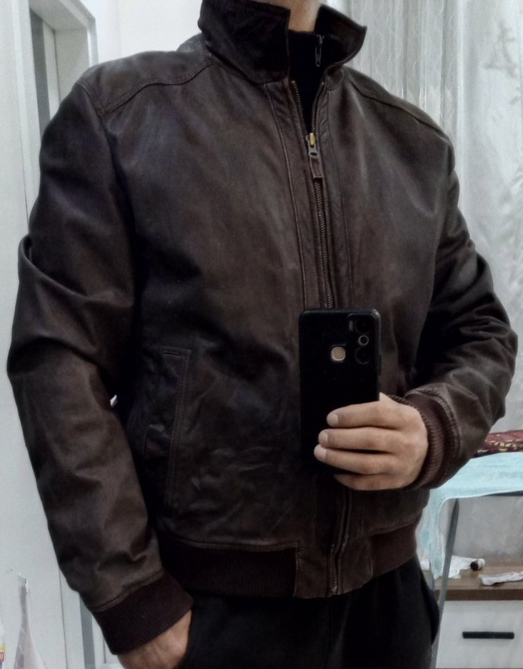 Pierre Cardin XL beden Kahverengi erkek deri mont - Görsel 4