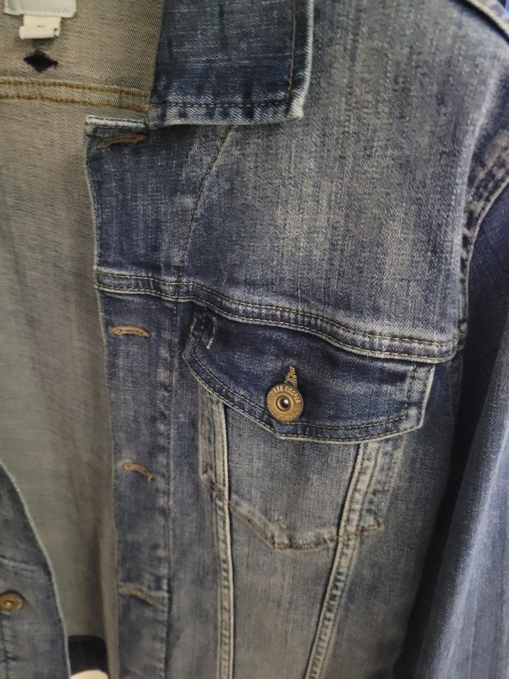 Düğmeli Mavi Denim erkek Ceket - Görsel 3