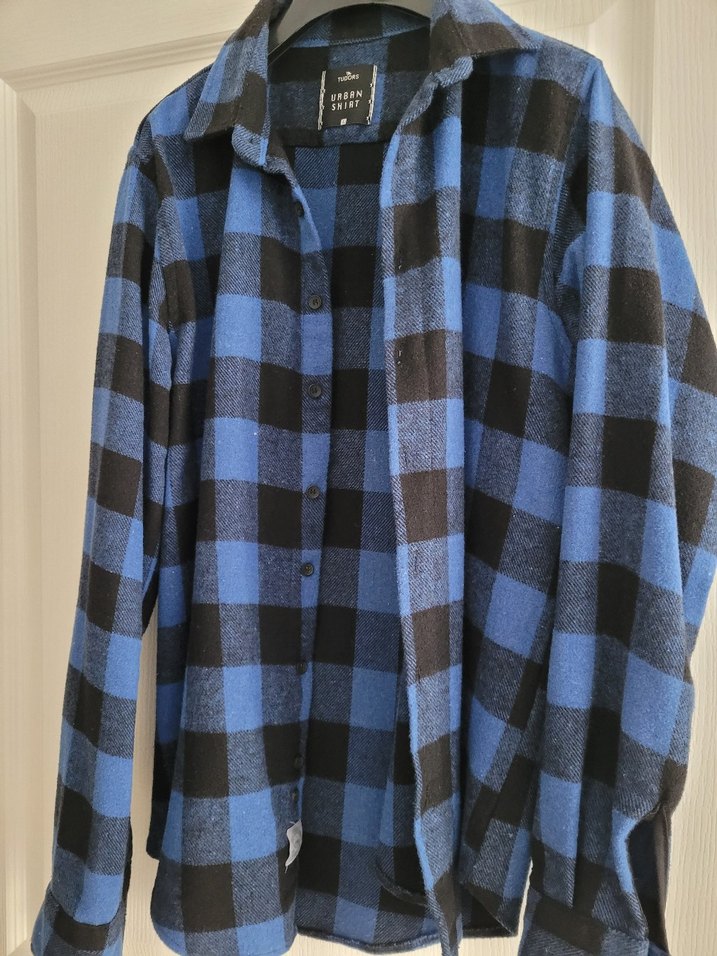 Mavi Siyah Kareli Uzun Kollu Erkek Gömlek - Görsel 2