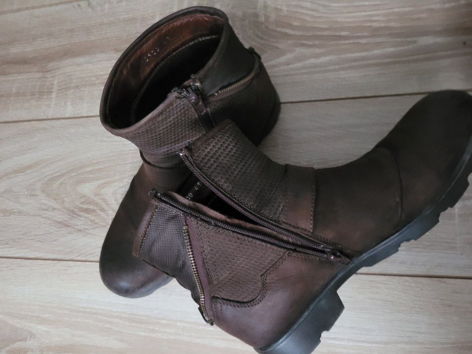 Kahverengi Deri erkek Biker Bot - Görsel 3