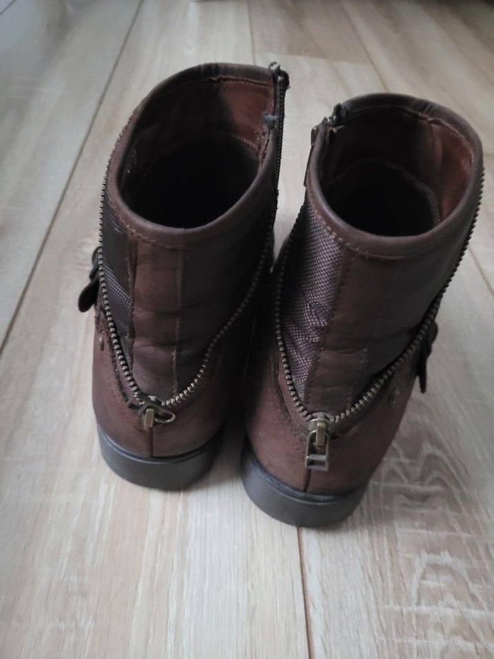 Kahverengi Deri erkek Biker Bot - Görsel 2