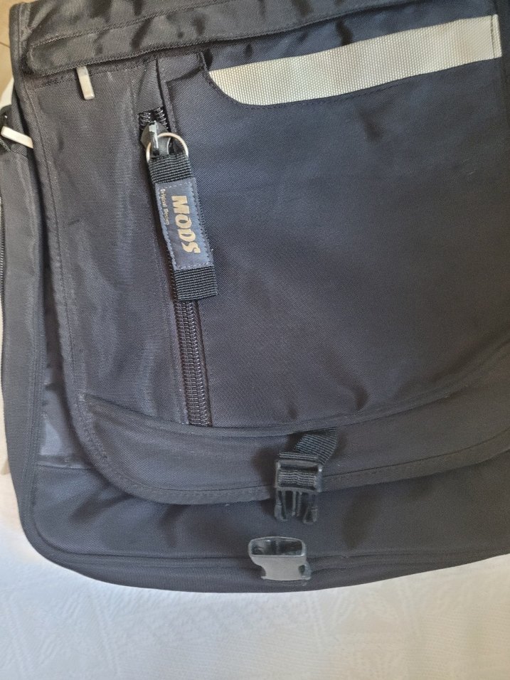 Siyah Fermuarlı unisex postacı Omuz Çantası - Görsel 3