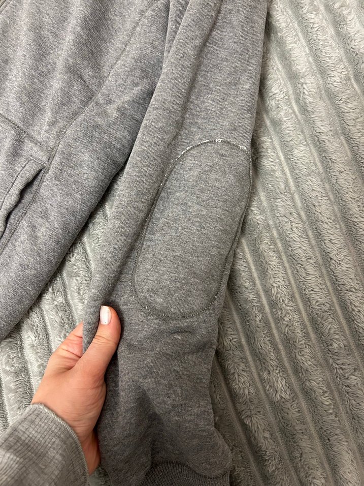 Gri Fermuarlı Kapüşonlu kadın hırka - Görsel 2