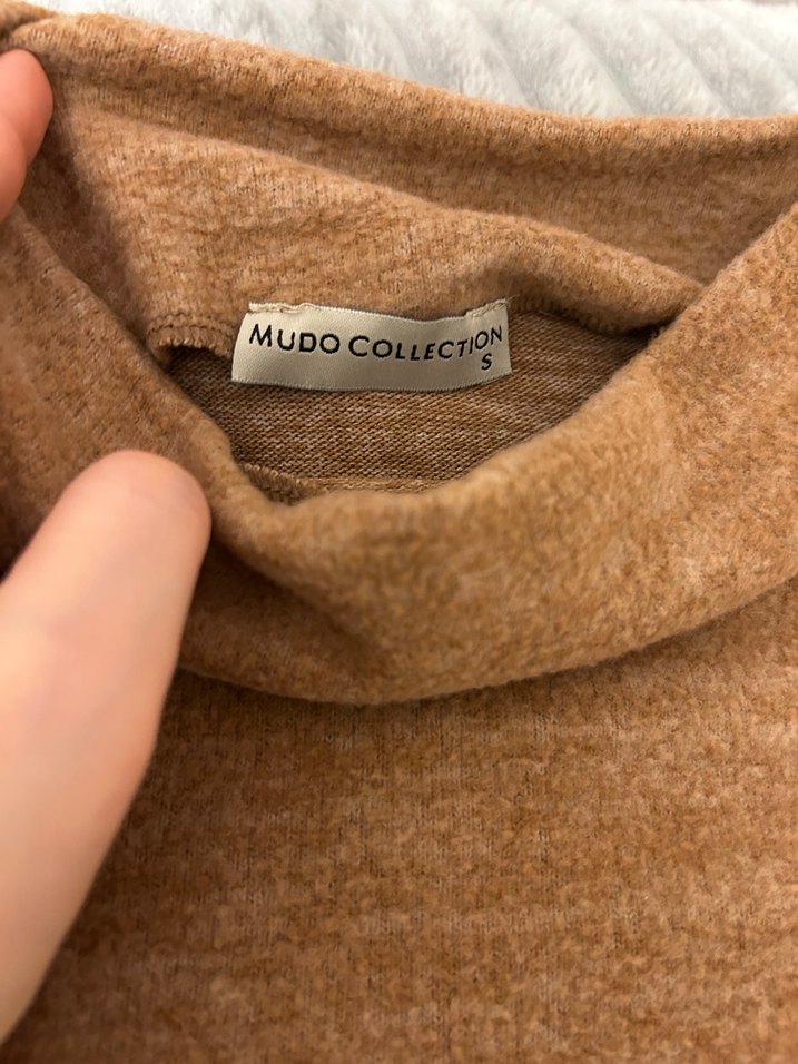 Kahverengi Boğazlı Kadın Triko Kazak - Görsel 2