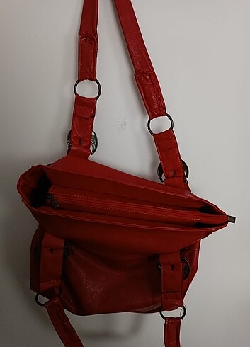  Beden bordo Renk Kırmızı deri kol çantası 