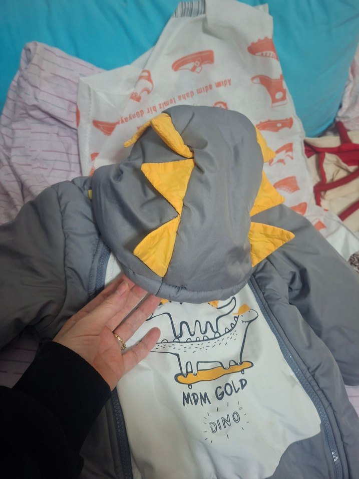 Gri Fermuarlı Erkek Bebek Tulumu - Görsel 4