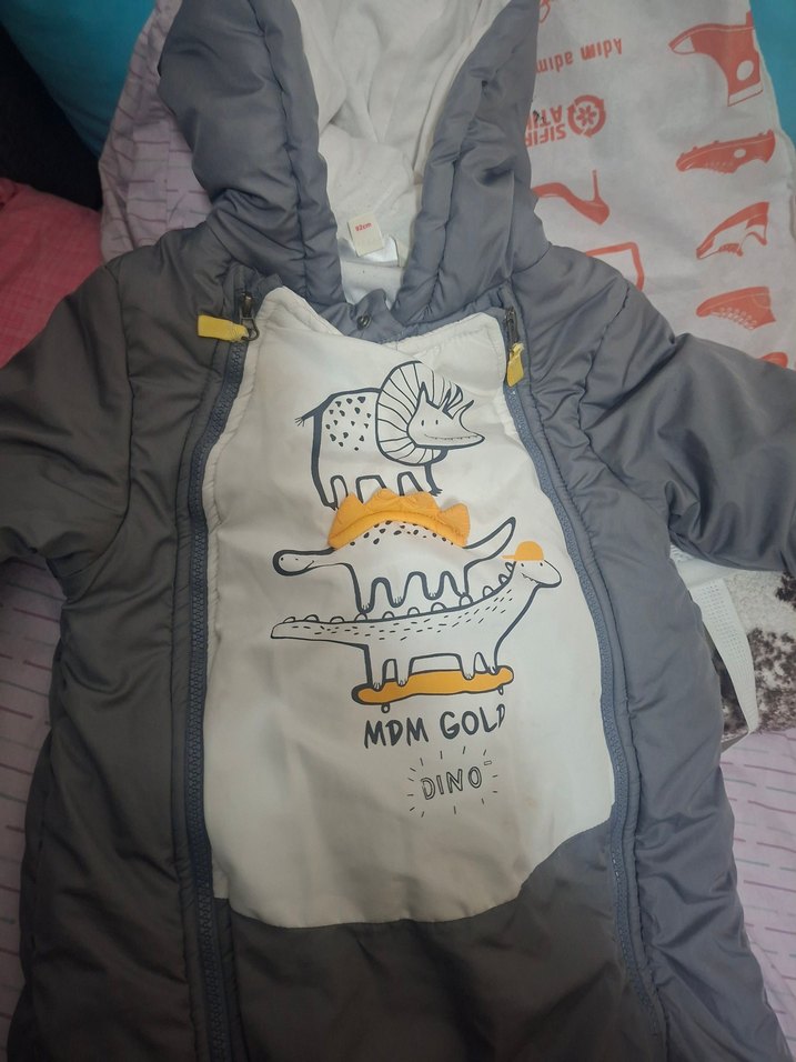 Gri Fermuarlı Erkek Bebek Tulumu - Görsel 2