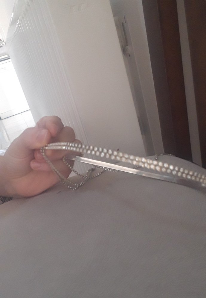 beyaz taşlı gelin tacı - Görsel 2