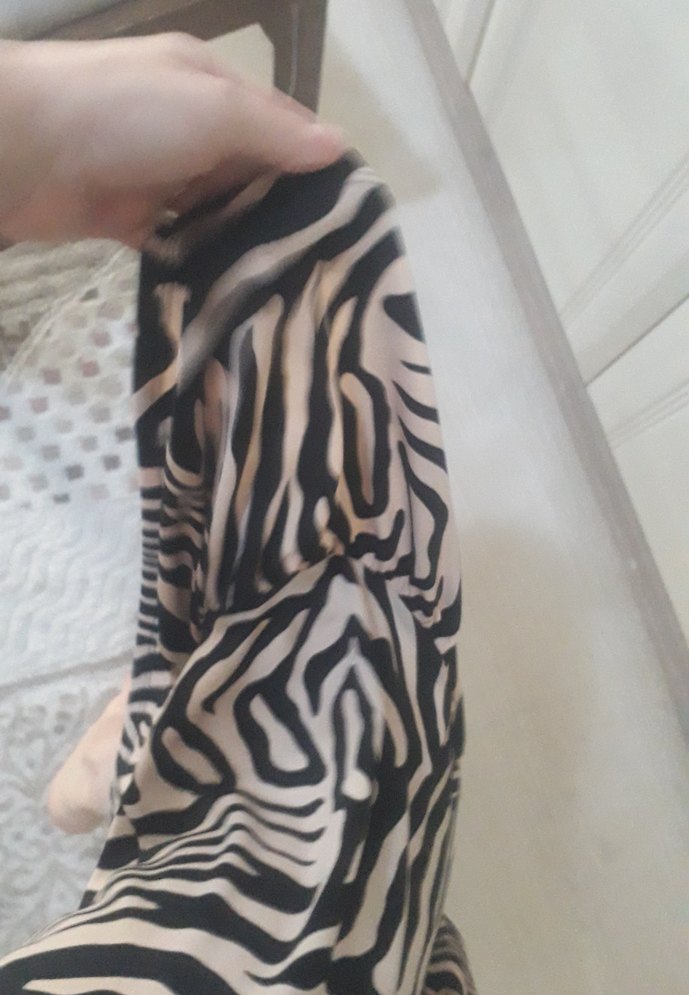 Bohem Zebra Desenli Midi Elbise - Görsel 4