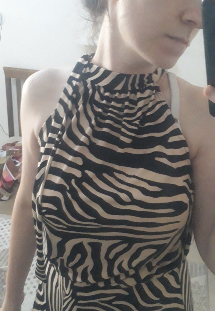 Bohem Zebra Desenli Midi Elbise - Görsel 2