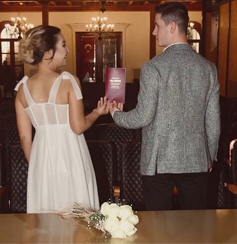 38 Beden beyaz Renk Nikah elbisesi