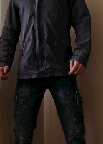 Navy Stili Uniseks Parka Mont - Görsel 6