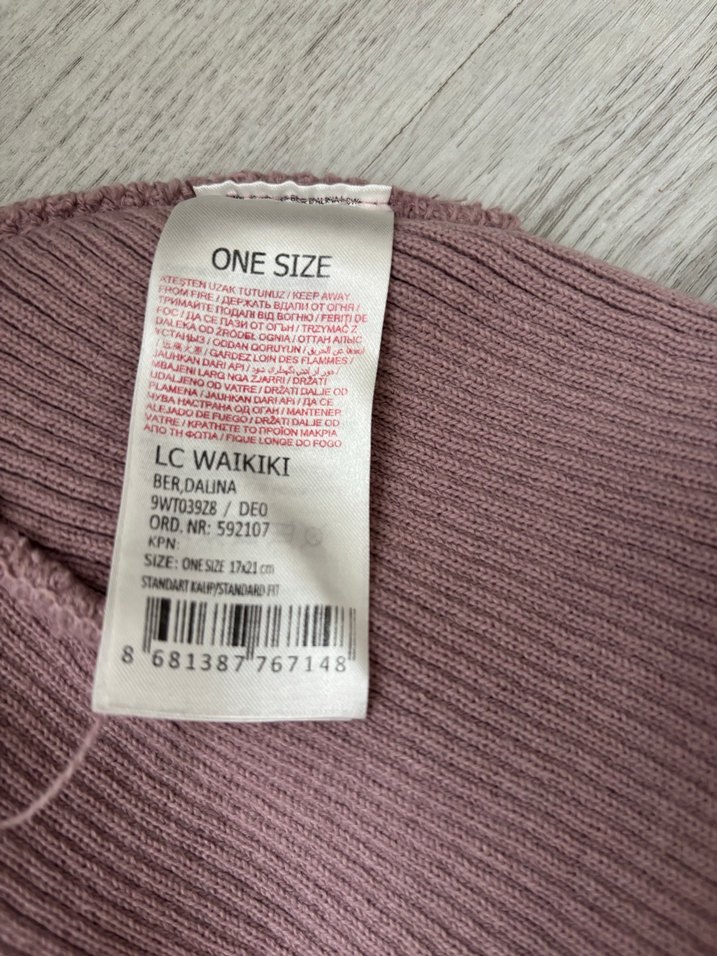 Pembe Örgü Kadın Bere - Görsel 2