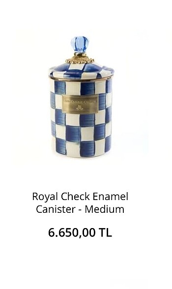 MacKenzie childs Royal Check Orta Kutu