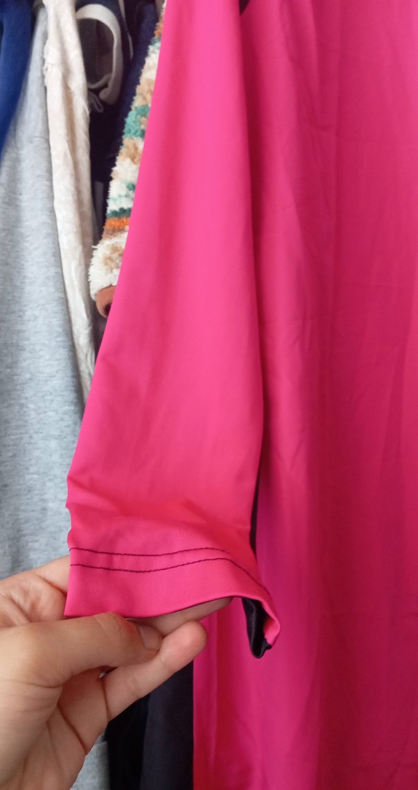 Uzun Kollu Fermuarlı Pembe Baskılı Tunik Haşema - Görsel 5