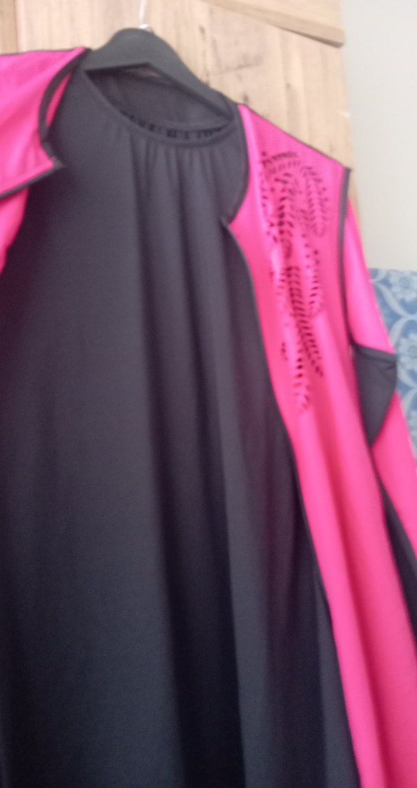 Uzun Kollu Fermuarlı Pembe Baskılı Tunik Haşema - Görsel 4