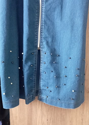 Diğer Uzun, Fermuarlı Kadın Kolsuz Denim Ceket