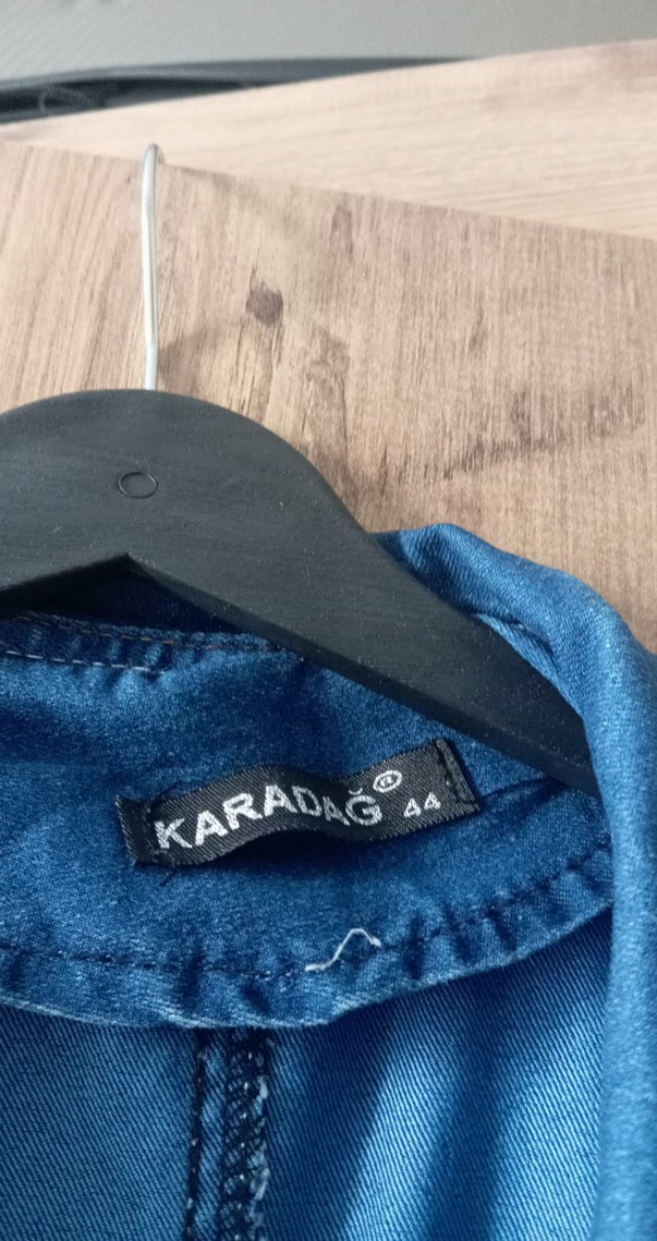 Uzun, Fermuarlı Kadın Kolsuz Denim Ceket - Görsel 3