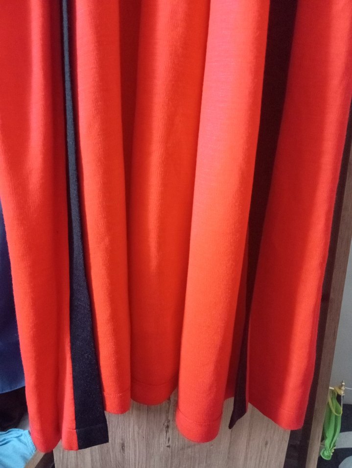 Kırmızı Uzun Kadın Kimona Siyah Detaylı - Görsel 3