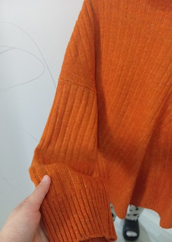 Kadın Kahverengi Örme Salaş Kazak - Görsel 3