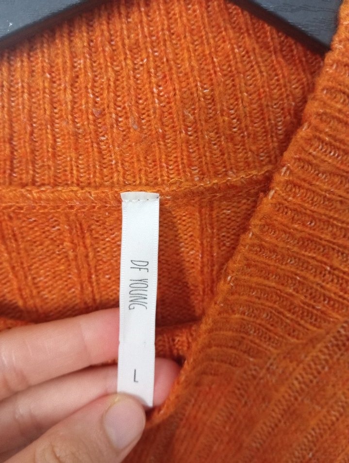 Kadın Kahverengi Örme Salaş Kazak - Görsel 2