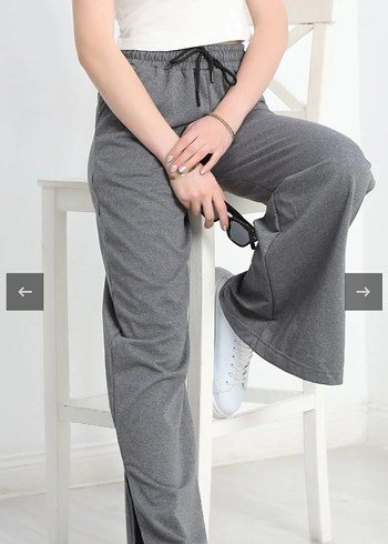 Gri Bol Kesim Kadın Eşofman Altı - Görsel 2