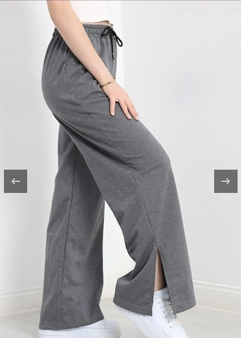 Gri Bol Kesim Kadın Eşofman Altı - Görsel 3