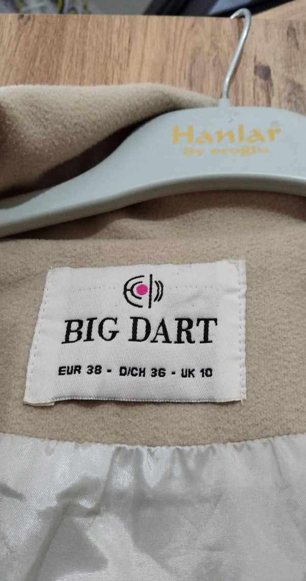 Bej Midi Kadın Kaban Düğmeli - Görsel 2