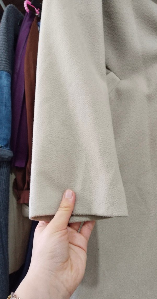 Bej Midi Kadın Kaban Düğmeli - Görsel 5