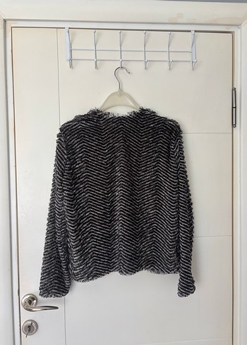 H&M Gri Zebra Desenli Triko Kadın Hırka