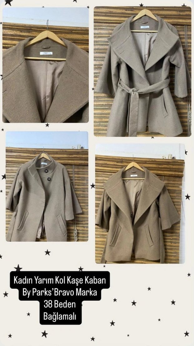 Koton Kadın Gri Mini Kaban, 36 Beden - Görsel 4