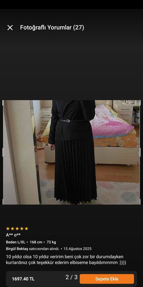 Lacivert Piliseli Uzun Kadın Elbise - Görsel 2