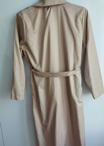 Bej Uzun Kesim Kadın Trençkot - Görsel 3