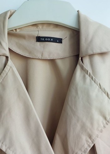 Bej Uzun Kesim Kadın Trençkot - Görsel 5