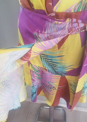 Renkli Bohem Mini Kadın Elbise - Görsel 4