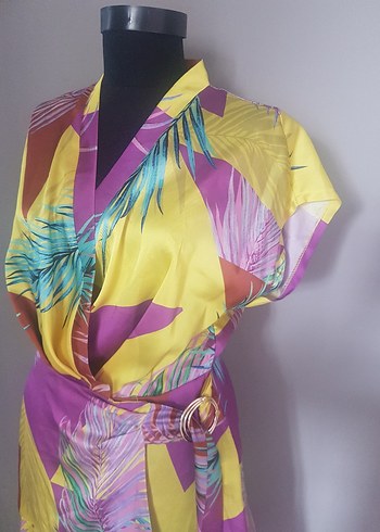 Renkli Bohem Mini Kadın Elbise - Görsel 2