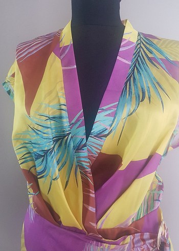 Renkli Bohem Mini Kadın Elbise - Görsel 3