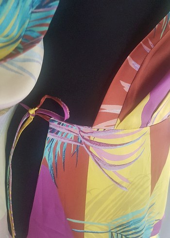 Renkli Bohem Mini Kadın Elbise - Görsel 5