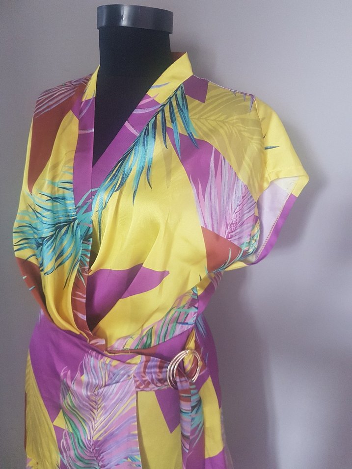 Renkli Bohem Mini Kadın Elbise - Görsel 2